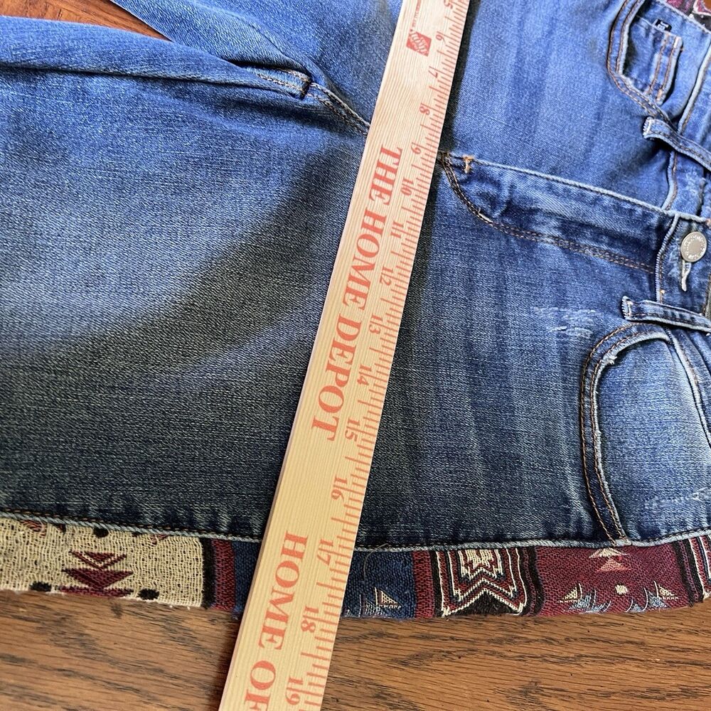 Judy Blue Jeans Womens Size 5/27 Relaxed Fit High Rise Aztec Side Hippie Boho - Picture 9 of 9